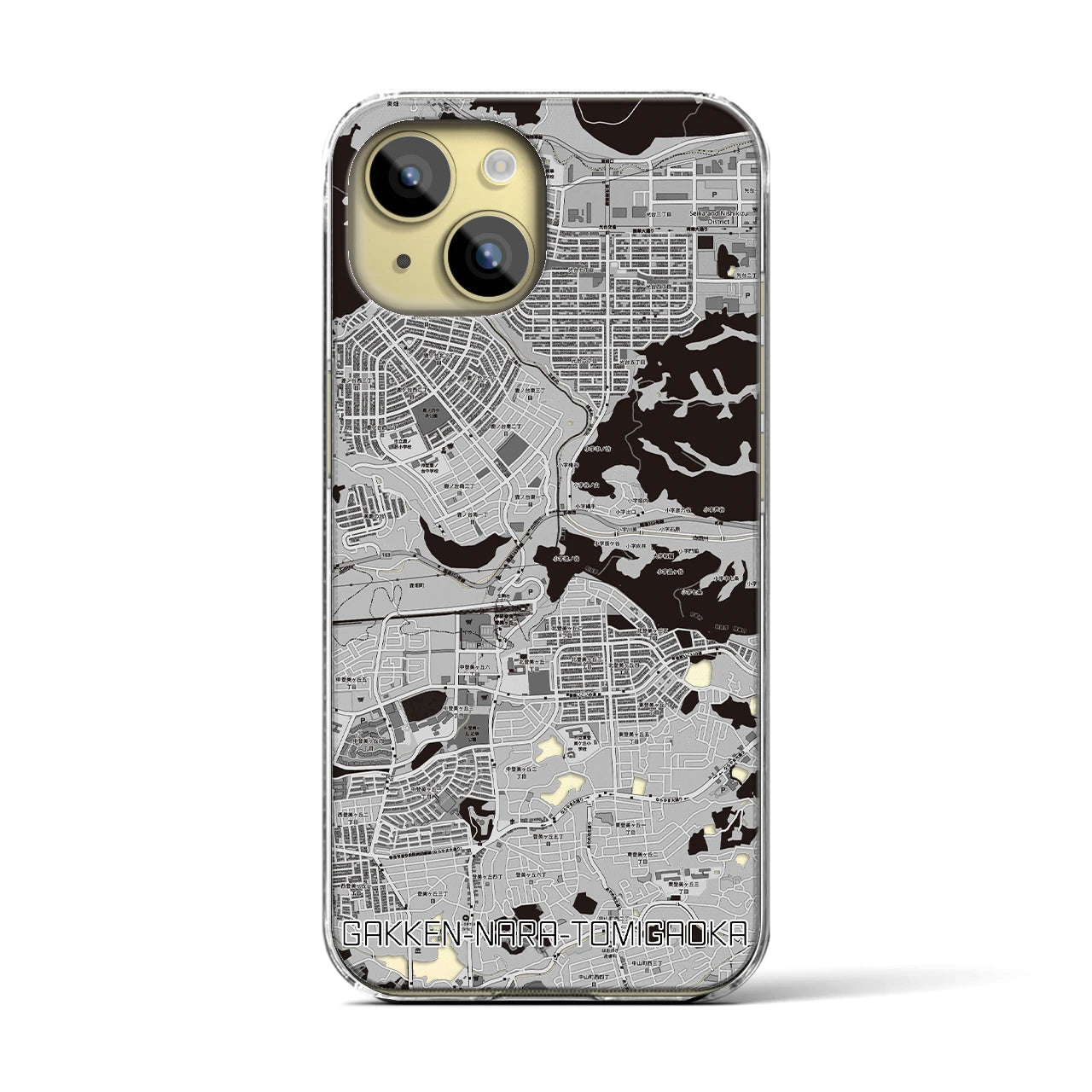 【学研奈良登美ヶ丘(奈良県)】地図柄iPhoneケース(クリアタイプ)