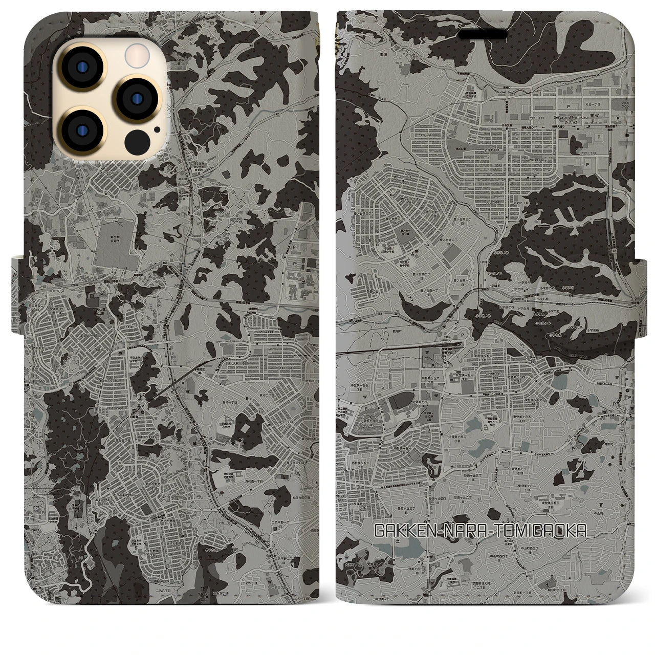 【学研奈良登美ヶ丘(奈良県)】地図柄iPhoneケース(手帳タイプ)