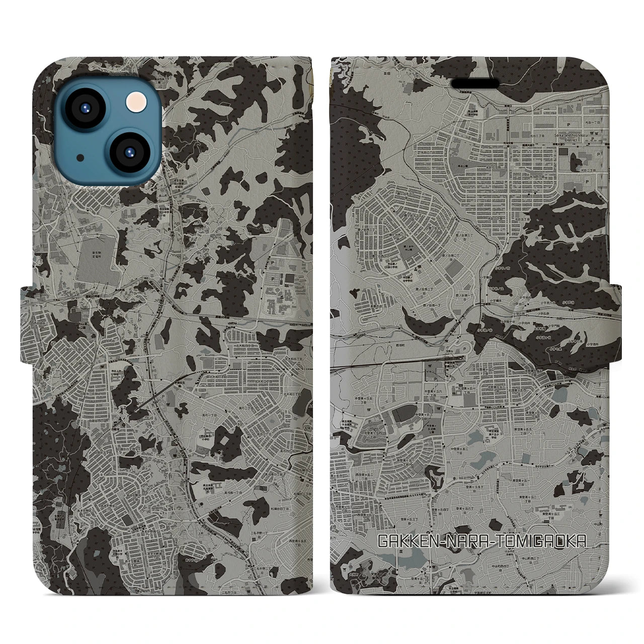 【学研奈良登美ヶ丘(奈良県)】地図柄iPhoneケース(手帳タイプ)