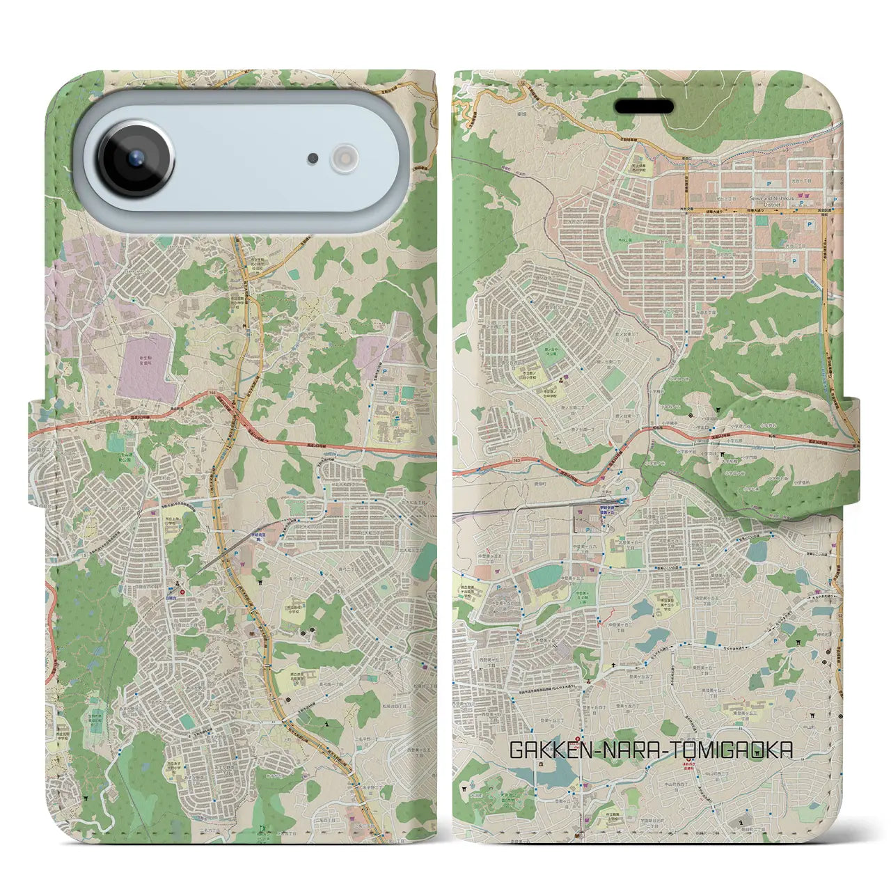 【学研奈良登美ヶ丘(奈良県)】地図柄iPhoneケース(手帳タイプ)