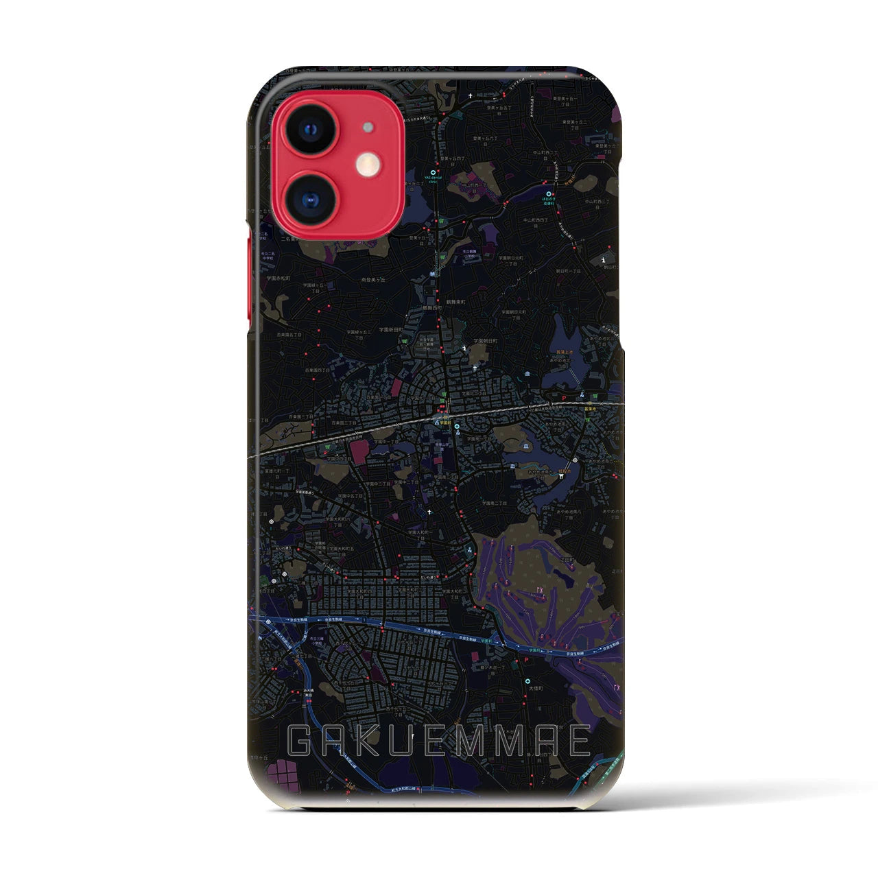 【学園前(奈良県)】地図柄iPhoneケース(バックカバータイプ)