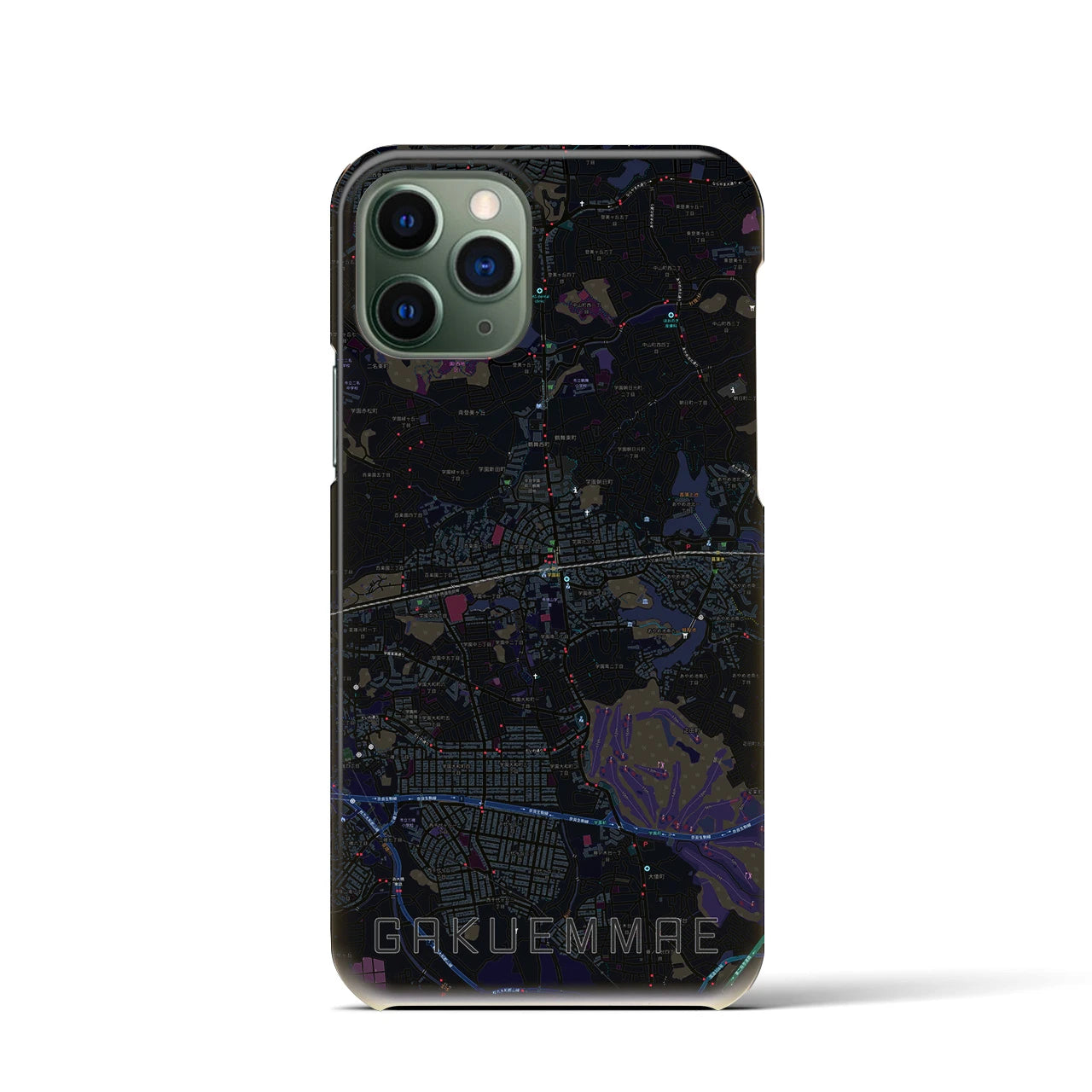 【学園前(奈良県)】地図柄iPhoneケース(バックカバータイプ)