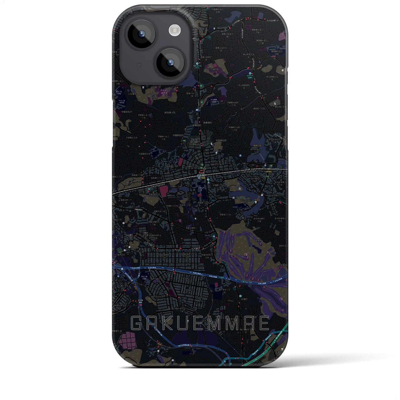 【学園前(奈良県)】地図柄iPhoneケース(バックカバータイプ)