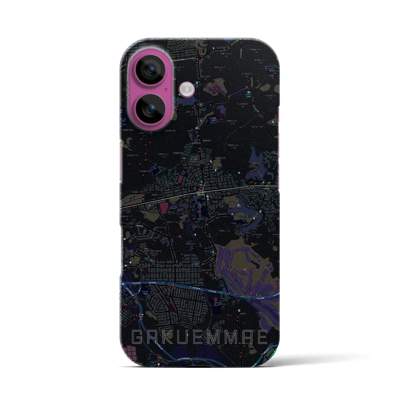 【学園前(奈良県)】地図柄iPhoneケース(バックカバータイプ)