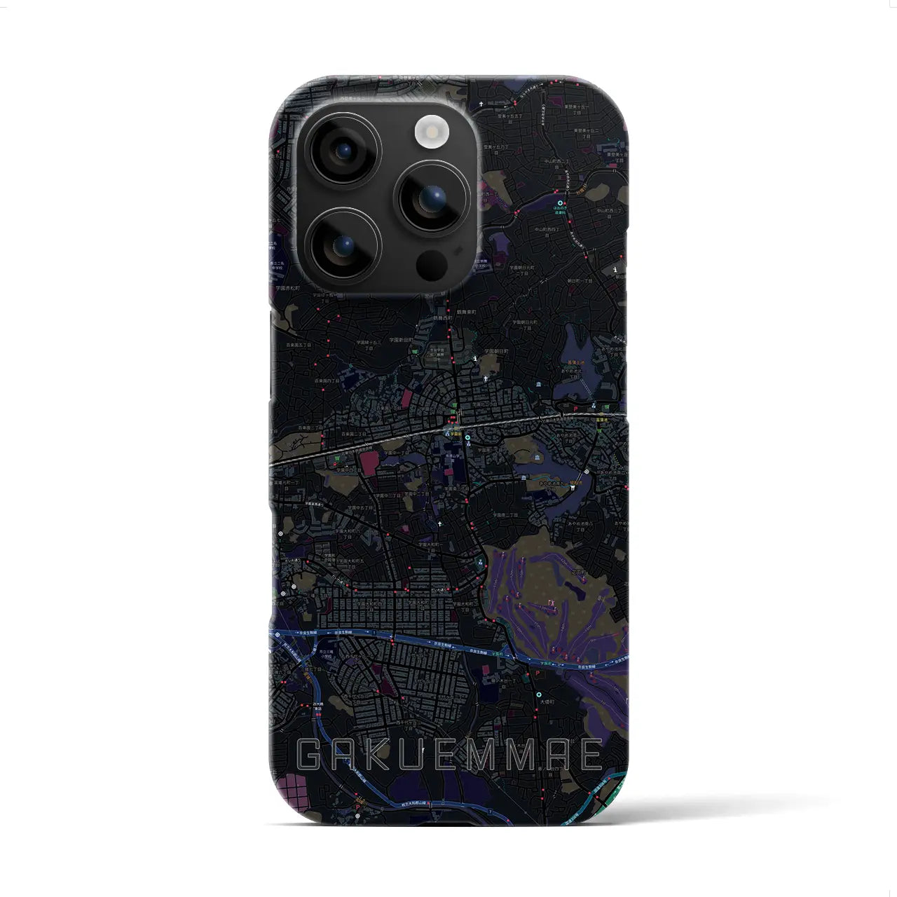 【学園前(奈良県)】地図柄iPhoneケース(バックカバータイプ)