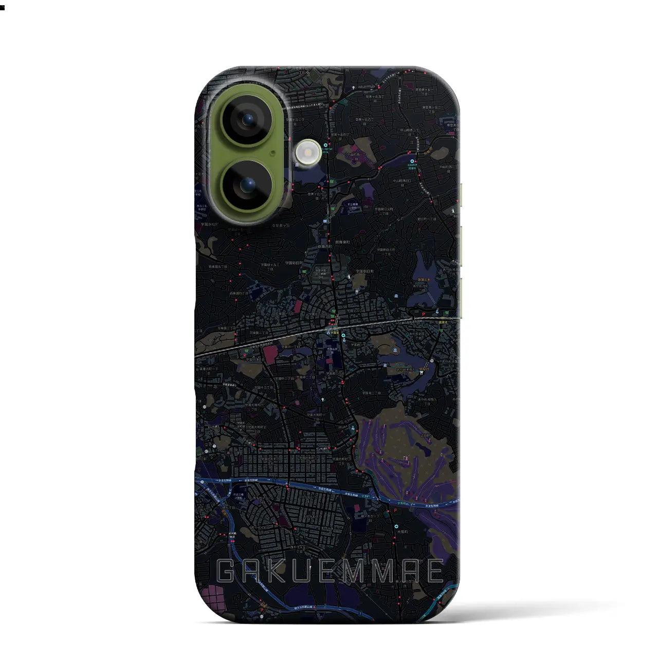 【学園前(奈良県)】地図柄iPhoneケース(バックカバータイプ)