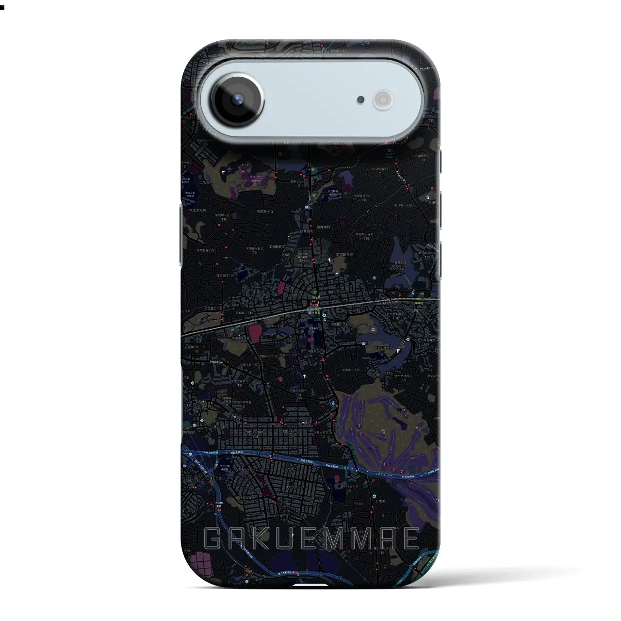 【学園前(奈良県)】地図柄iPhoneケース(バックカバータイプ)