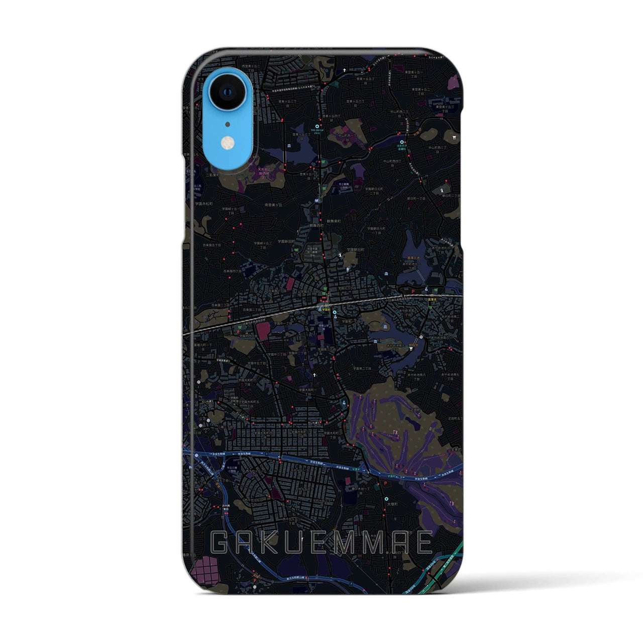 【学園前(奈良県)】地図柄iPhoneケース(バックカバータイプ)