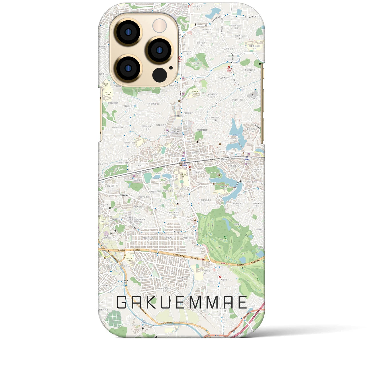 【学園前(奈良県)】地図柄iPhoneケース(バックカバータイプ)