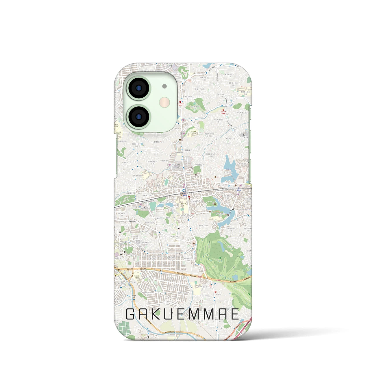 【学園前(奈良県)】地図柄iPhoneケース(バックカバータイプ)