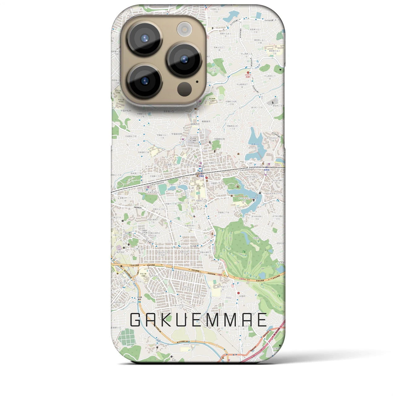 【学園前(奈良県)】地図柄iPhoneケース(バックカバータイプ)