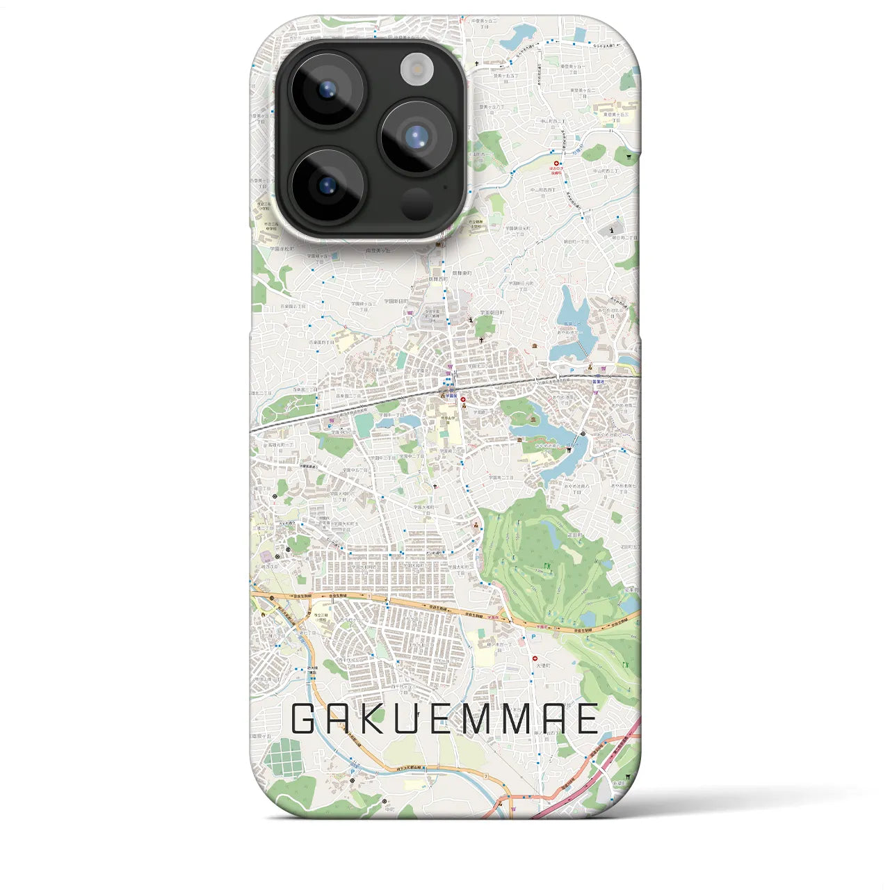 【学園前(奈良県)】地図柄iPhoneケース(バックカバータイプ)