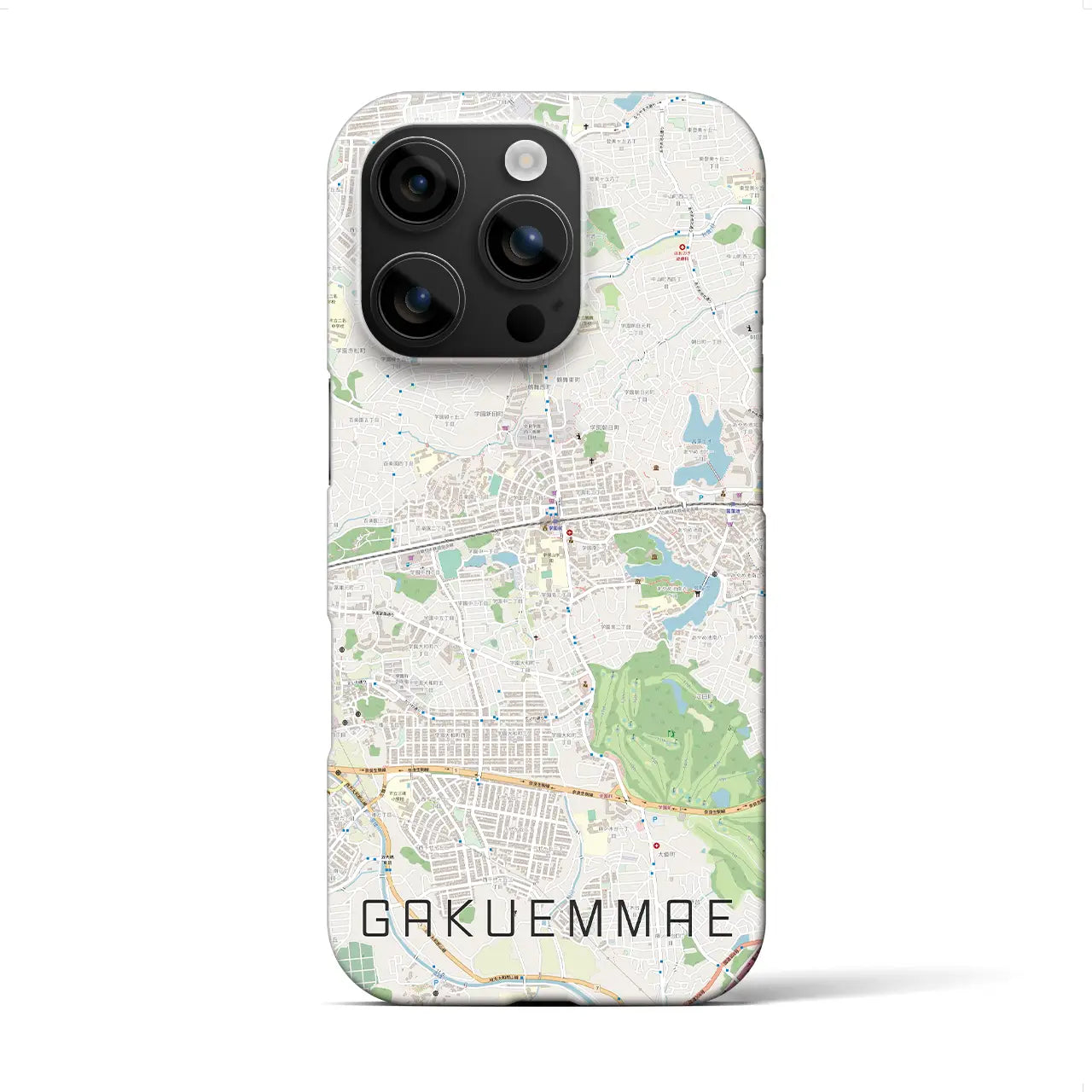 【学園前(奈良県)】地図柄iPhoneケース(バックカバータイプ)