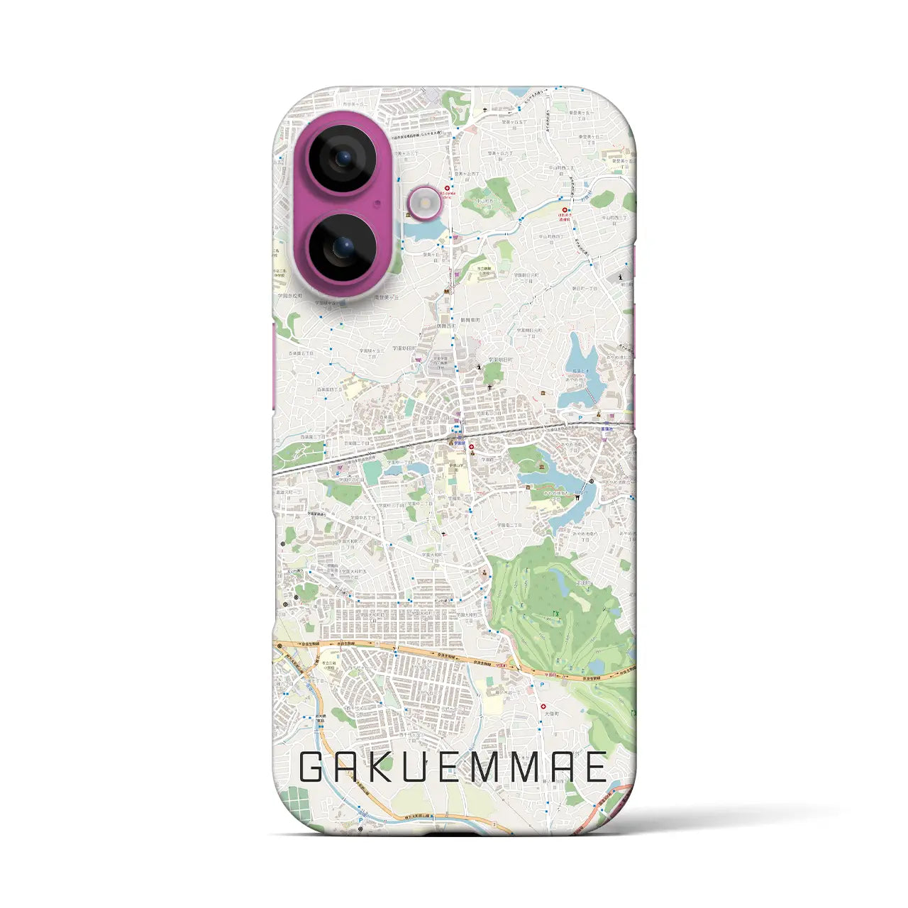 【学園前(奈良県)】地図柄iPhoneケース(バックカバータイプ)