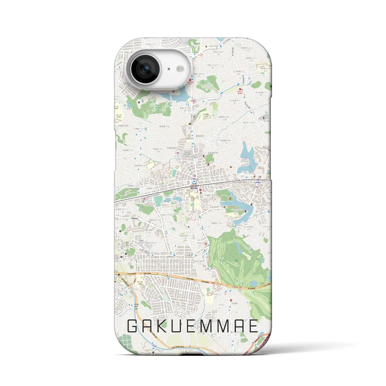 【学園前(奈良県)】地図柄iPhoneケース(バックカバータイプ)
