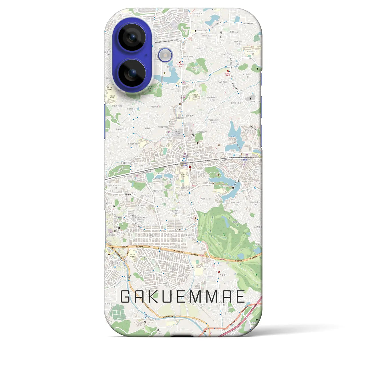 【学園前(奈良県)】地図柄iPhoneケース(バックカバータイプ)