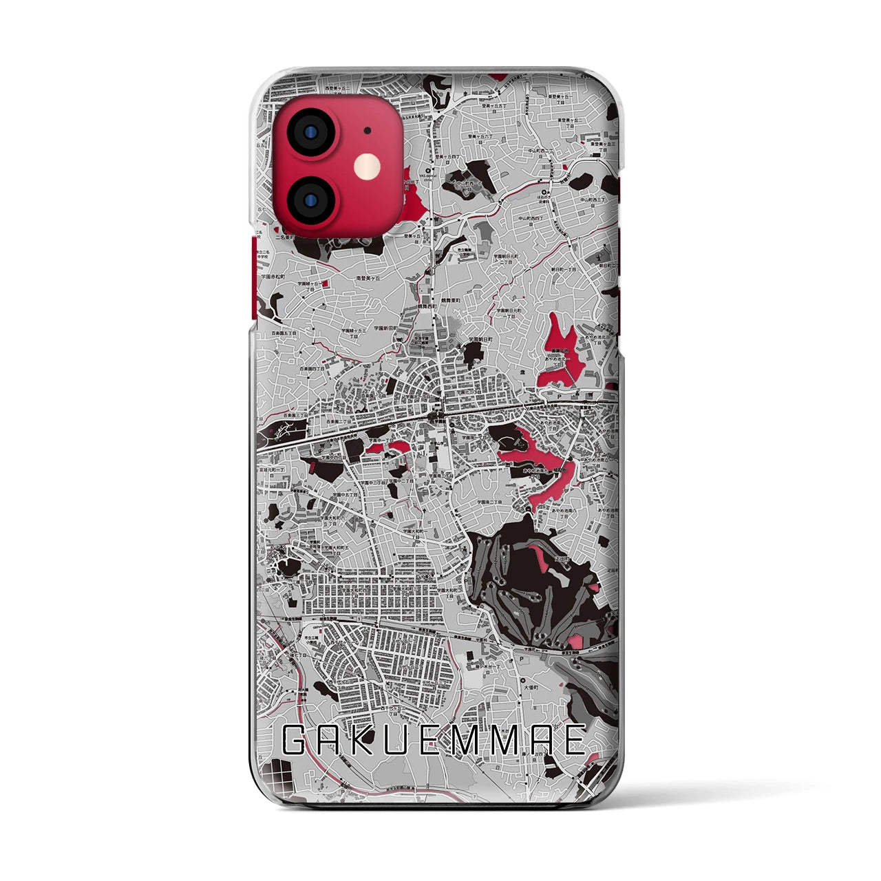 【学園前(奈良県)】地図柄iPhoneケース(クリアタイプ)