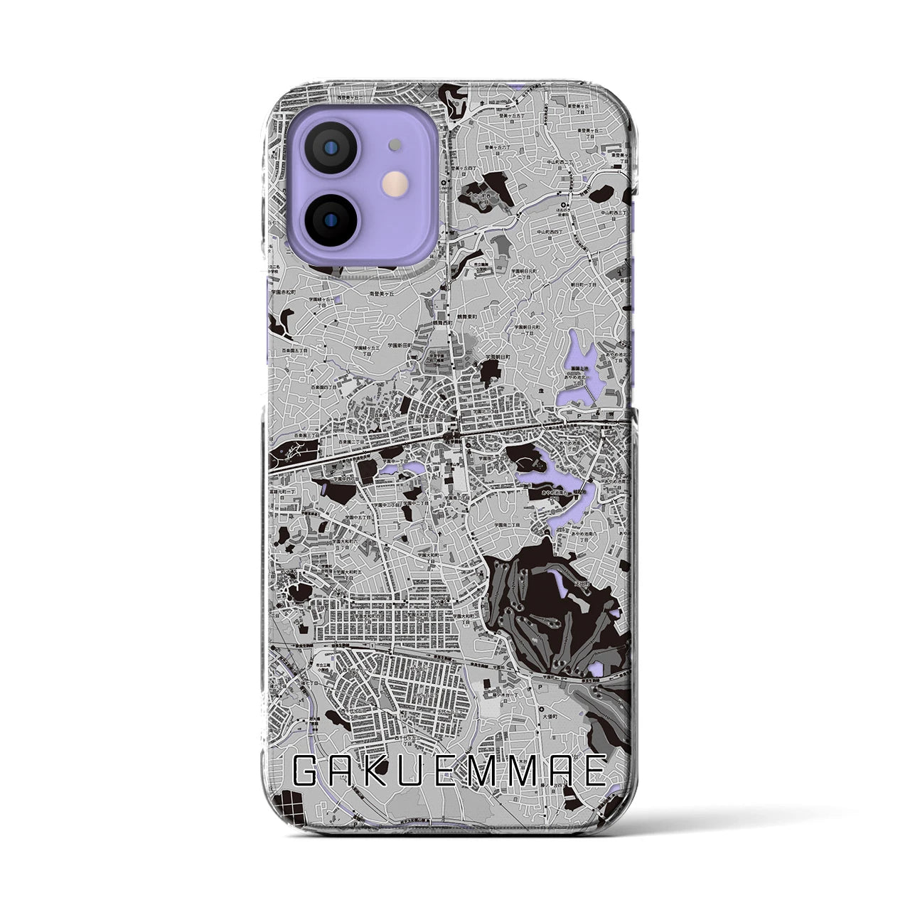 【学園前(奈良県)】地図柄iPhoneケース(クリアタイプ)