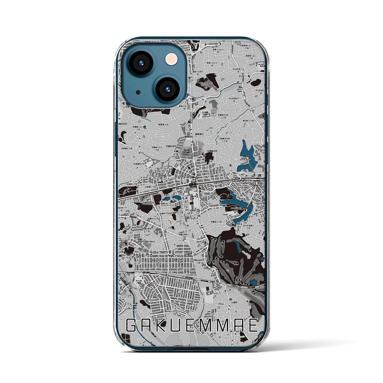 【学園前(奈良県)】地図柄iPhoneケース(クリアタイプ)