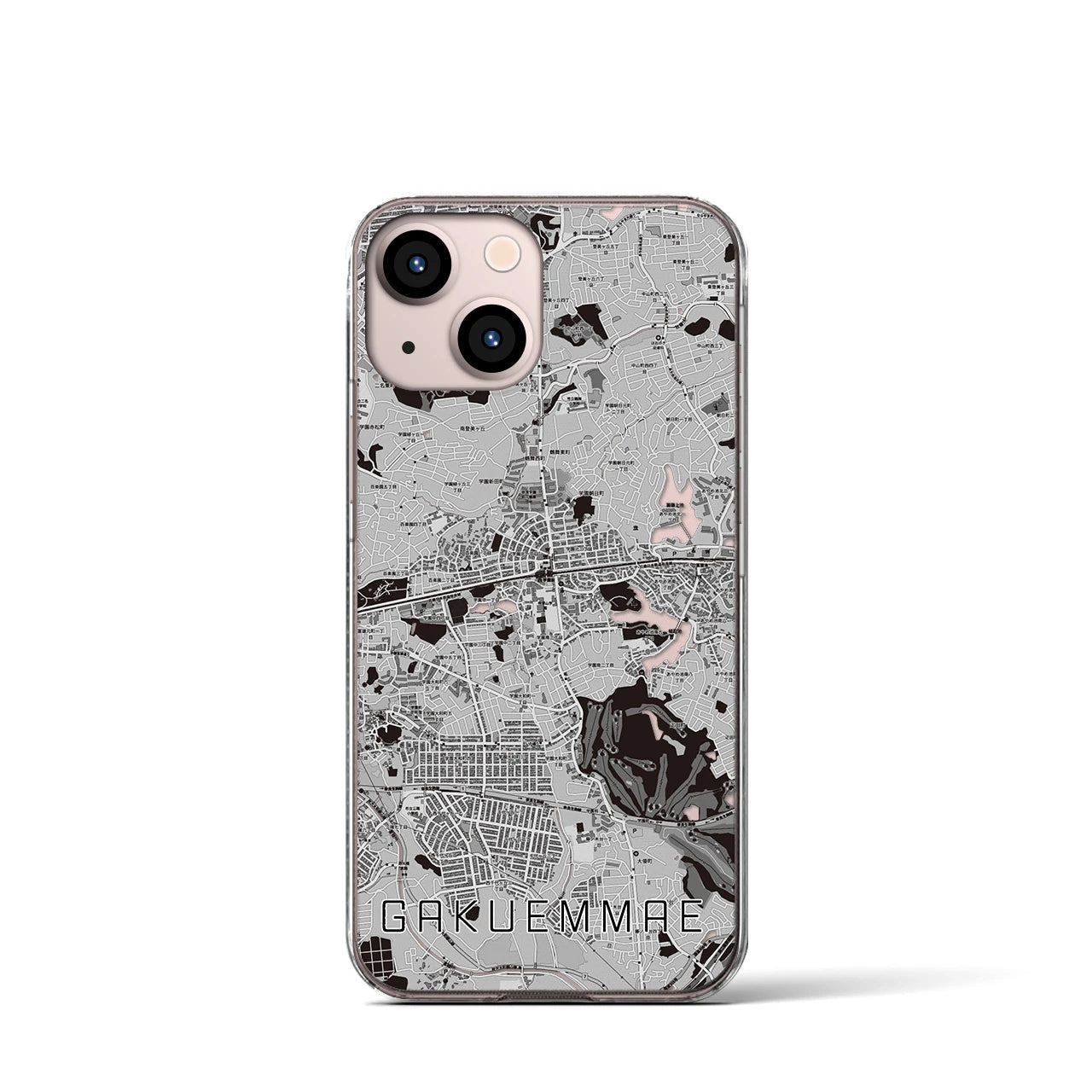 【学園前(奈良県)】地図柄iPhoneケース(クリアタイプ)