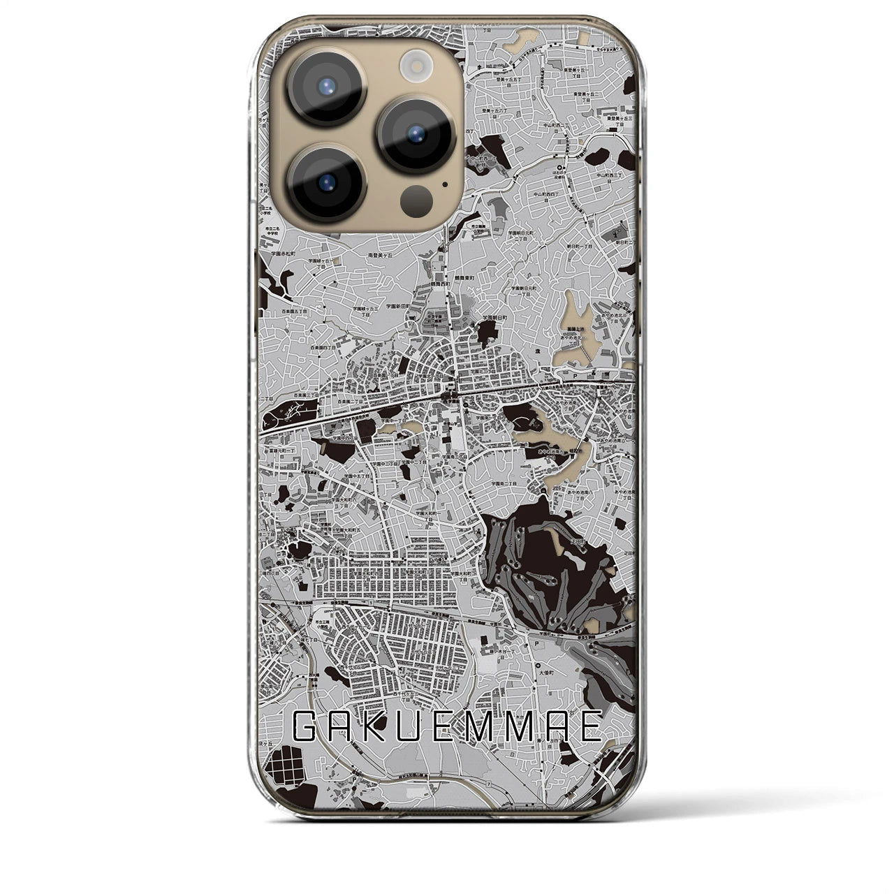 【学園前(奈良県)】地図柄iPhoneケース(クリアタイプ)