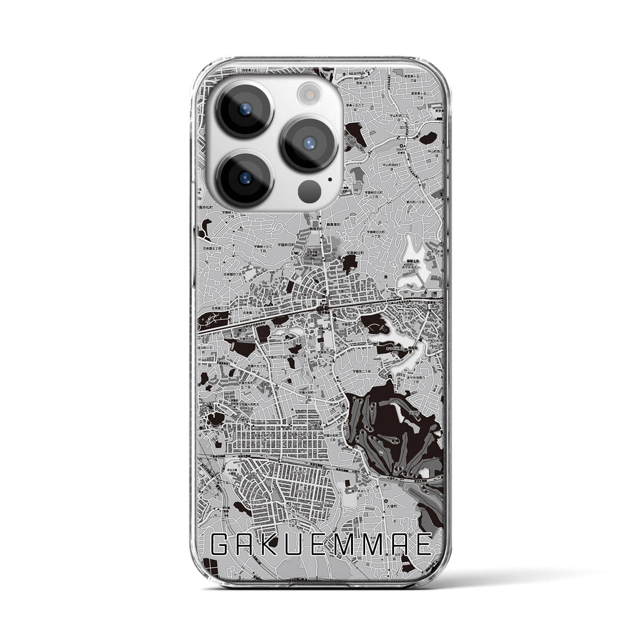 【学園前(奈良県)】地図柄iPhoneケース(クリアタイプ)