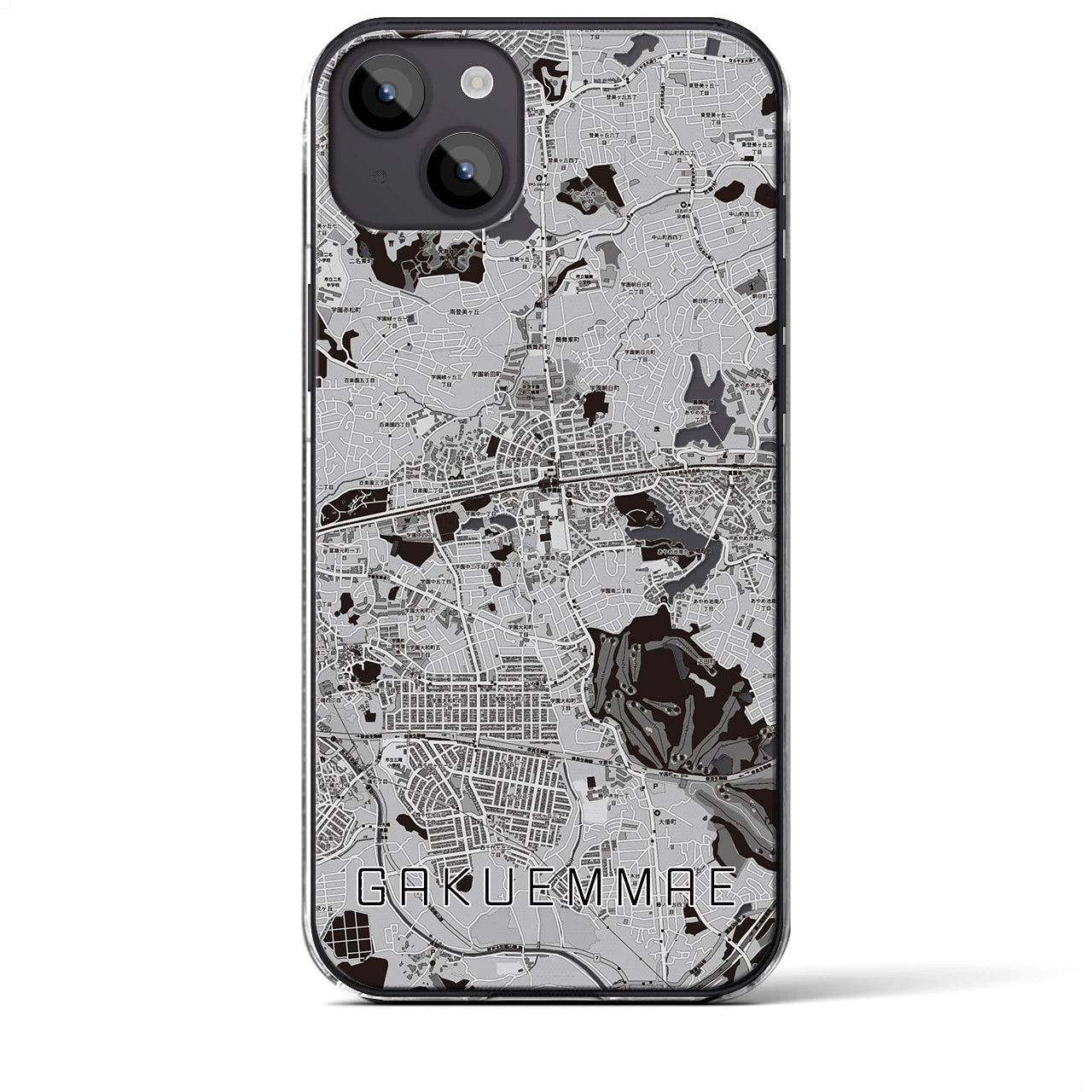 【学園前(奈良県)】地図柄iPhoneケース(クリアタイプ)