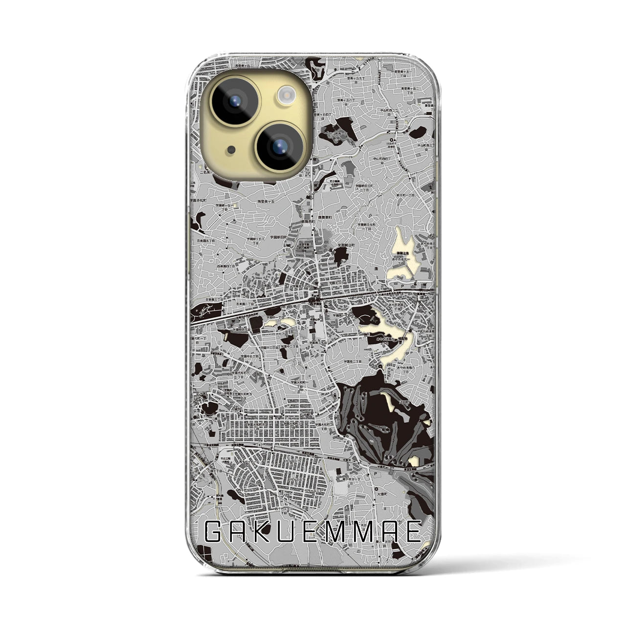 【学園前(奈良県)】地図柄iPhoneケース(クリアタイプ)