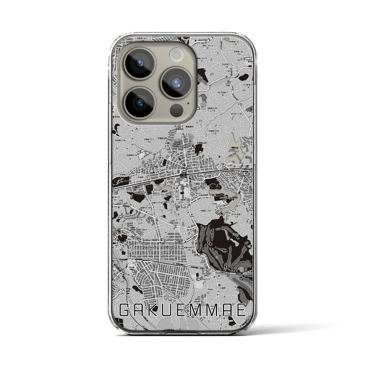 【学園前(奈良県)】地図柄iPhoneケース(クリアタイプ)