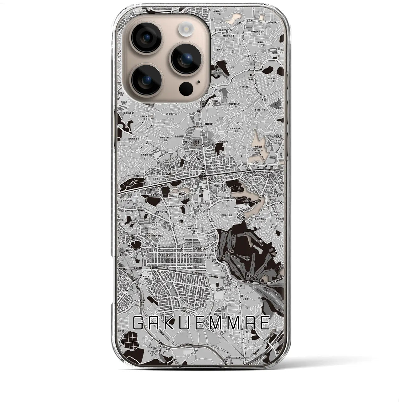 【学園前(奈良県)】地図柄iPhoneケース(クリアタイプ)