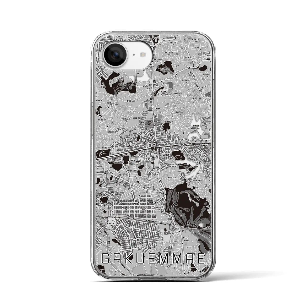 【学園前(奈良県)】地図柄iPhoneケース(クリアタイプ)