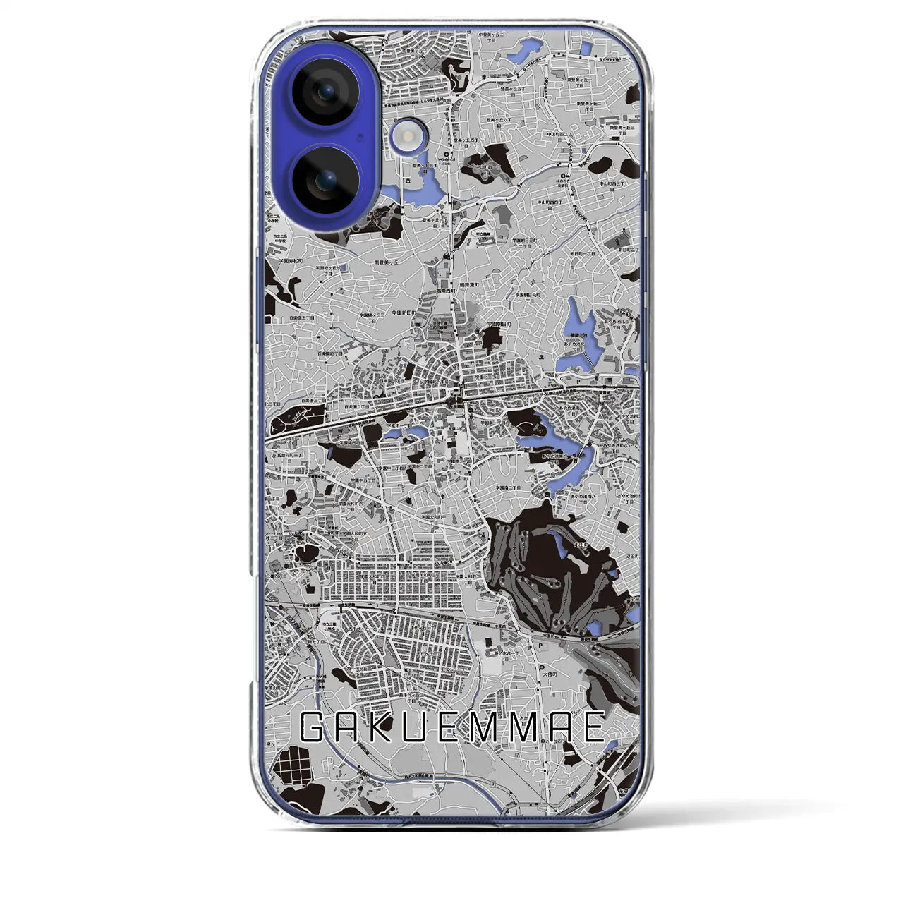 【学園前(奈良県)】地図柄iPhoneケース(クリアタイプ)