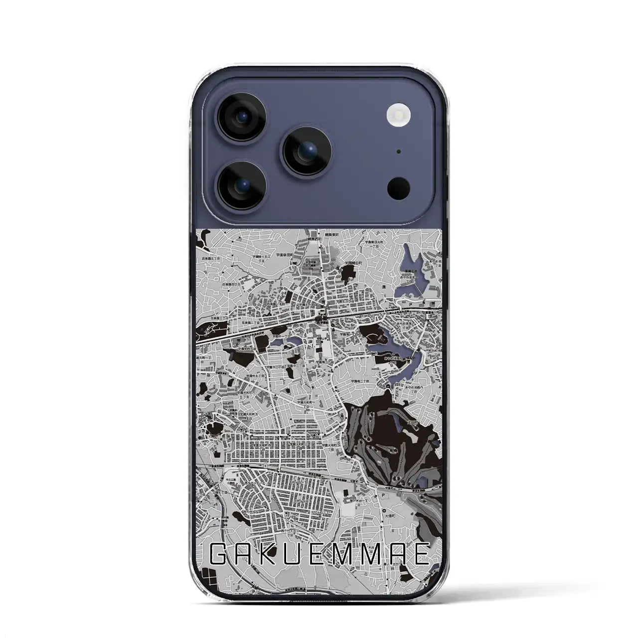 【学園前(奈良県)】地図柄iPhoneケース(クリアタイプ)