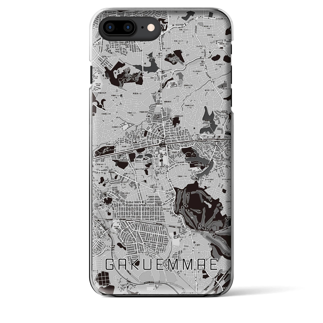 【学園前(奈良県)】地図柄iPhoneケース(クリアタイプ)