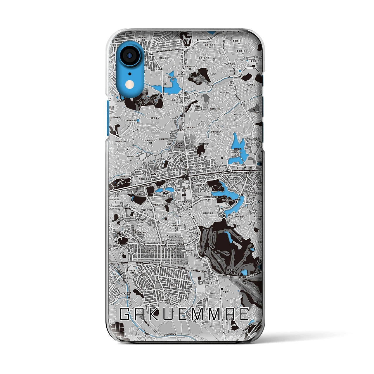 【学園前(奈良県)】地図柄iPhoneケース(クリアタイプ)