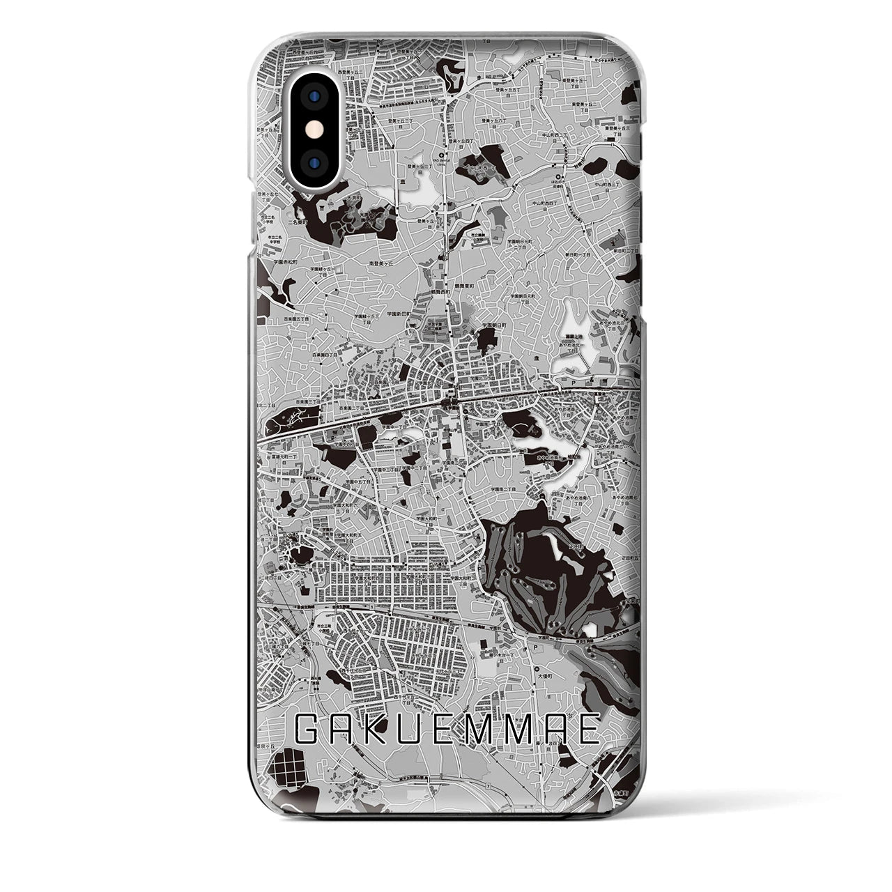 【学園前(奈良県)】地図柄iPhoneケース(クリアタイプ)