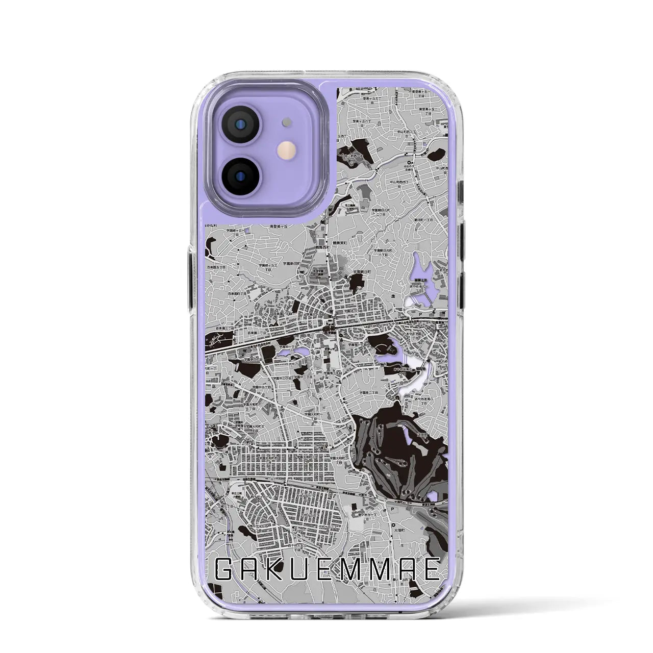 【学園前(奈良県)】地図柄iPhoneケース(MagSafeタイプ)