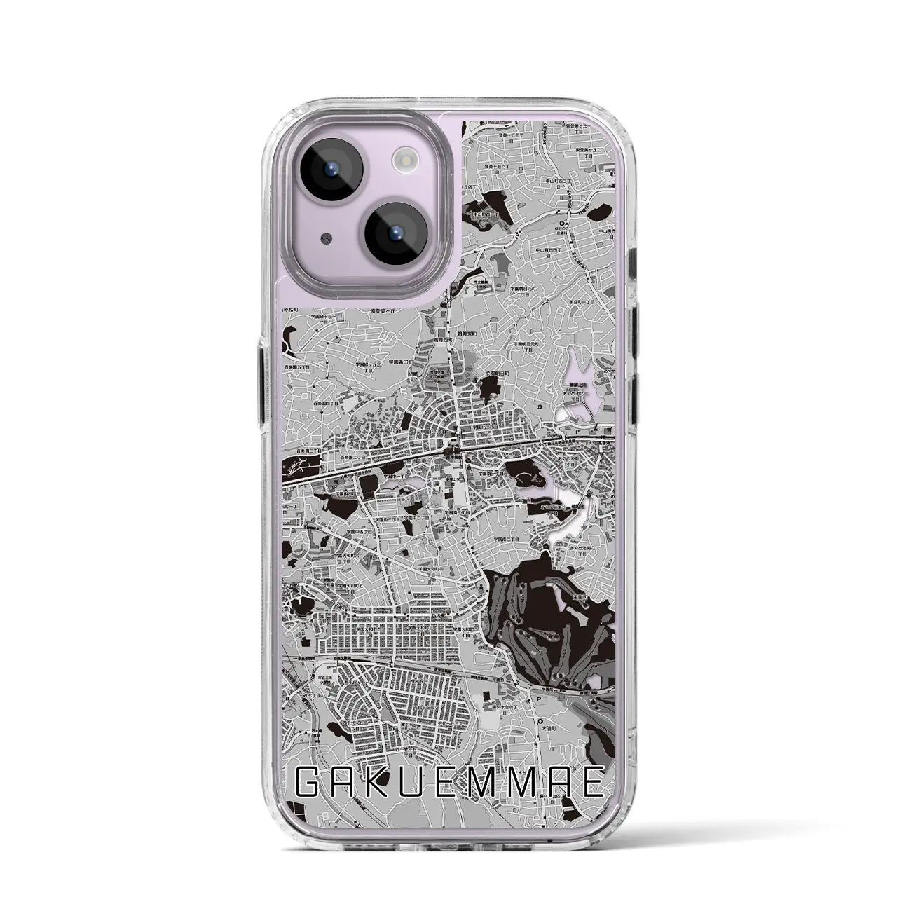 【学園前(奈良県)】地図柄iPhoneケース(MagSafeタイプ)