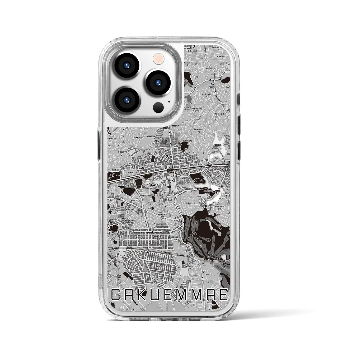 【学園前(奈良県)】地図柄iPhoneケース(MagSafeタイプ)