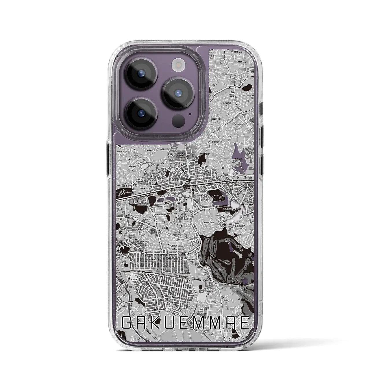 【学園前(奈良県)】地図柄iPhoneケース(MagSafeタイプ)