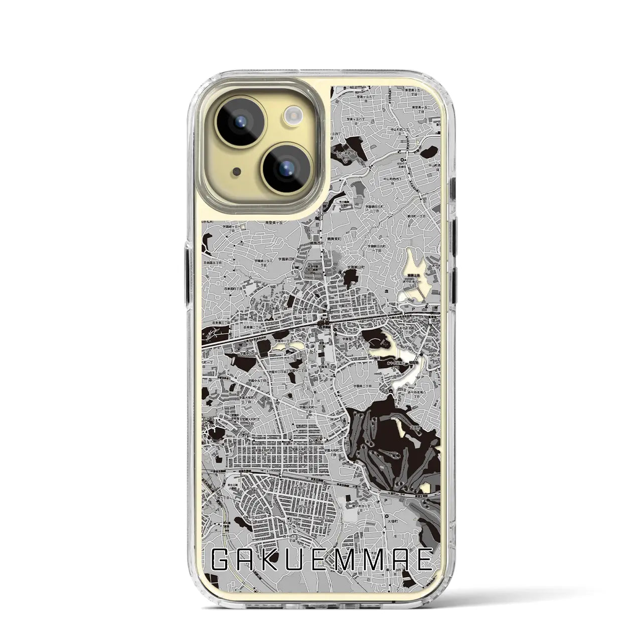 【学園前(奈良県)】地図柄iPhoneケース(MagSafeタイプ)