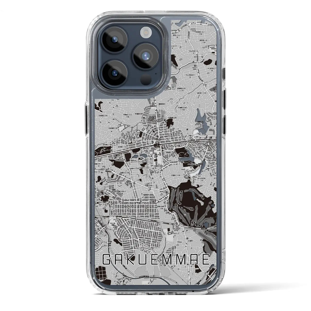 【学園前(奈良県)】地図柄iPhoneケース(MagSafeタイプ)