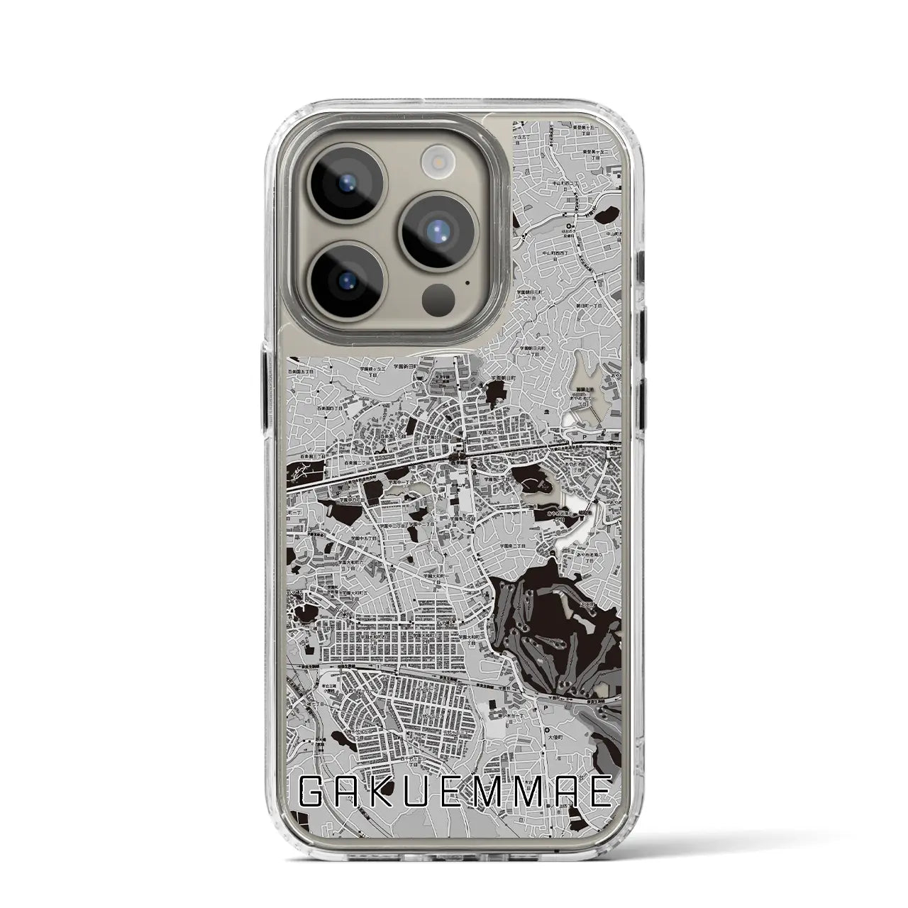 【学園前(奈良県)】地図柄iPhoneケース(MagSafeタイプ)