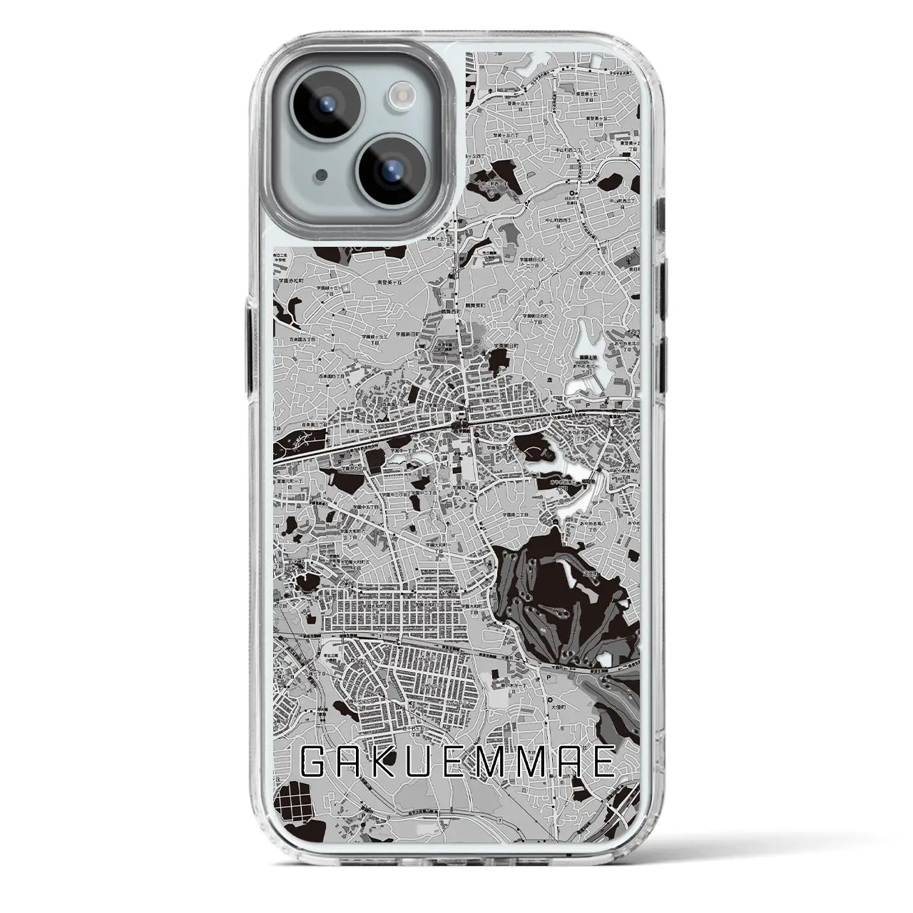 【学園前(奈良県)】地図柄iPhoneケース(MagSafeタイプ)