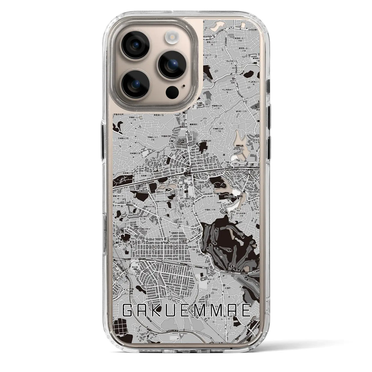 【学園前(奈良県)】地図柄iPhoneケース(MagSafeタイプ)