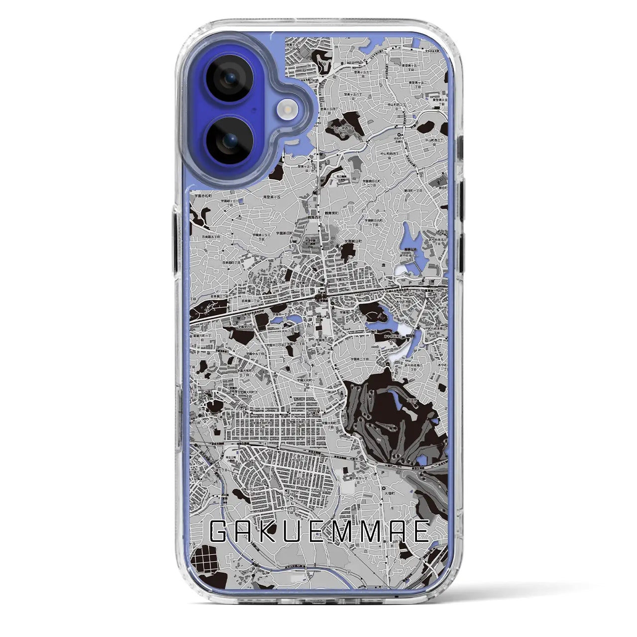 【学園前(奈良県)】地図柄iPhoneケース(MagSafeタイプ)