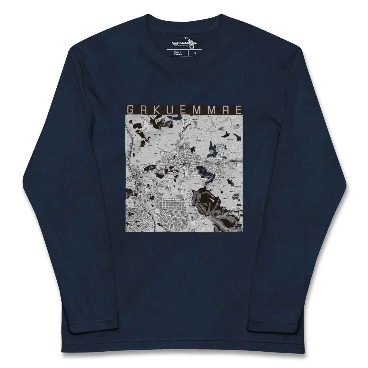 【学園前(奈良県)】地図柄ロングスリーブTシャツ