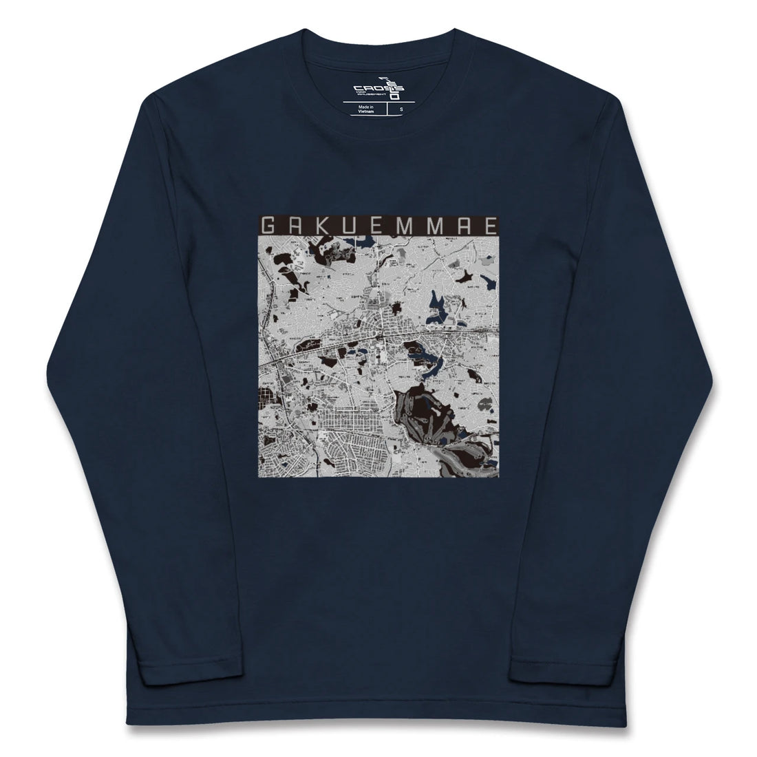 【学園前(奈良県)】地図柄ロングスリーブTシャツ