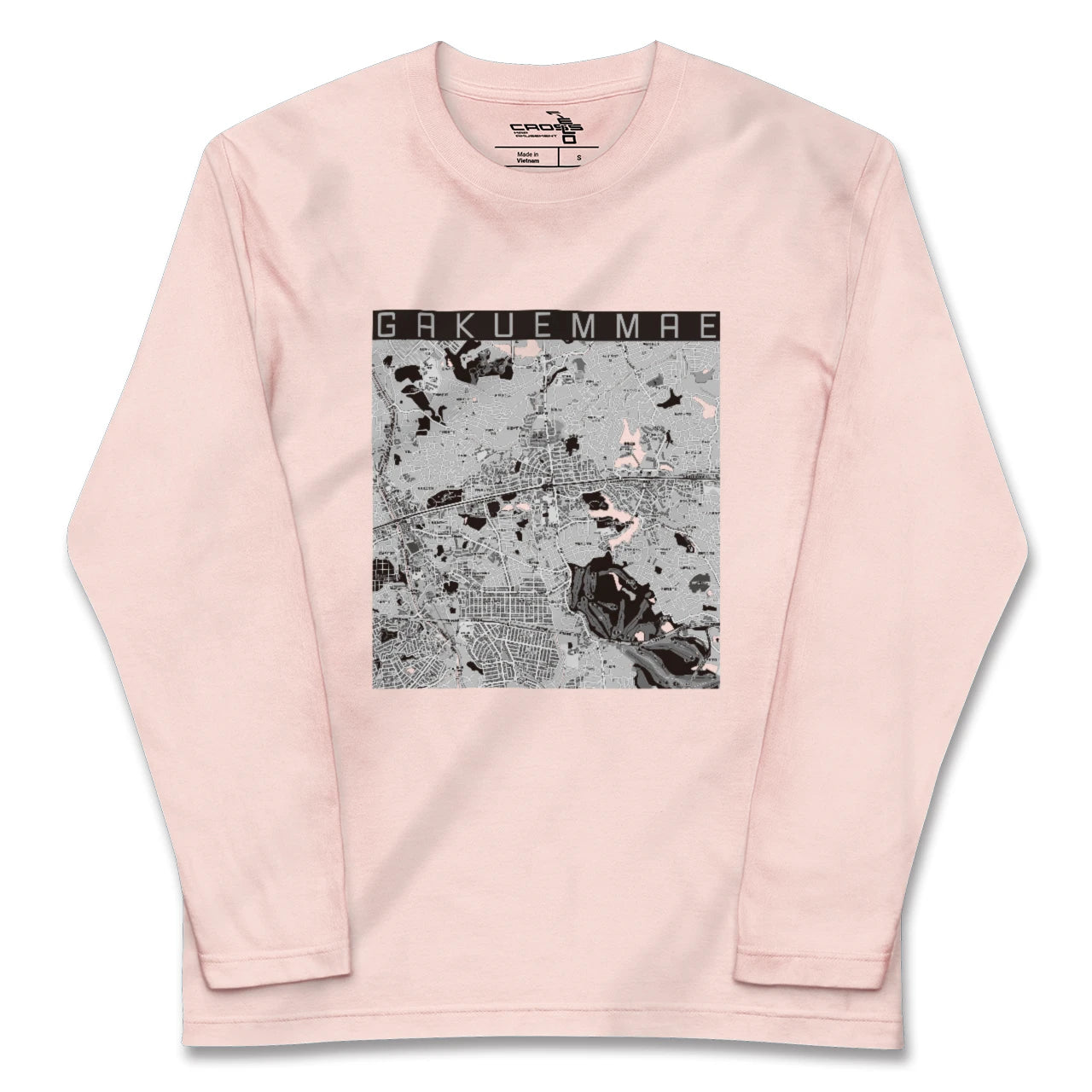 【学園前(奈良県)】地図柄ロングスリーブTシャツ
