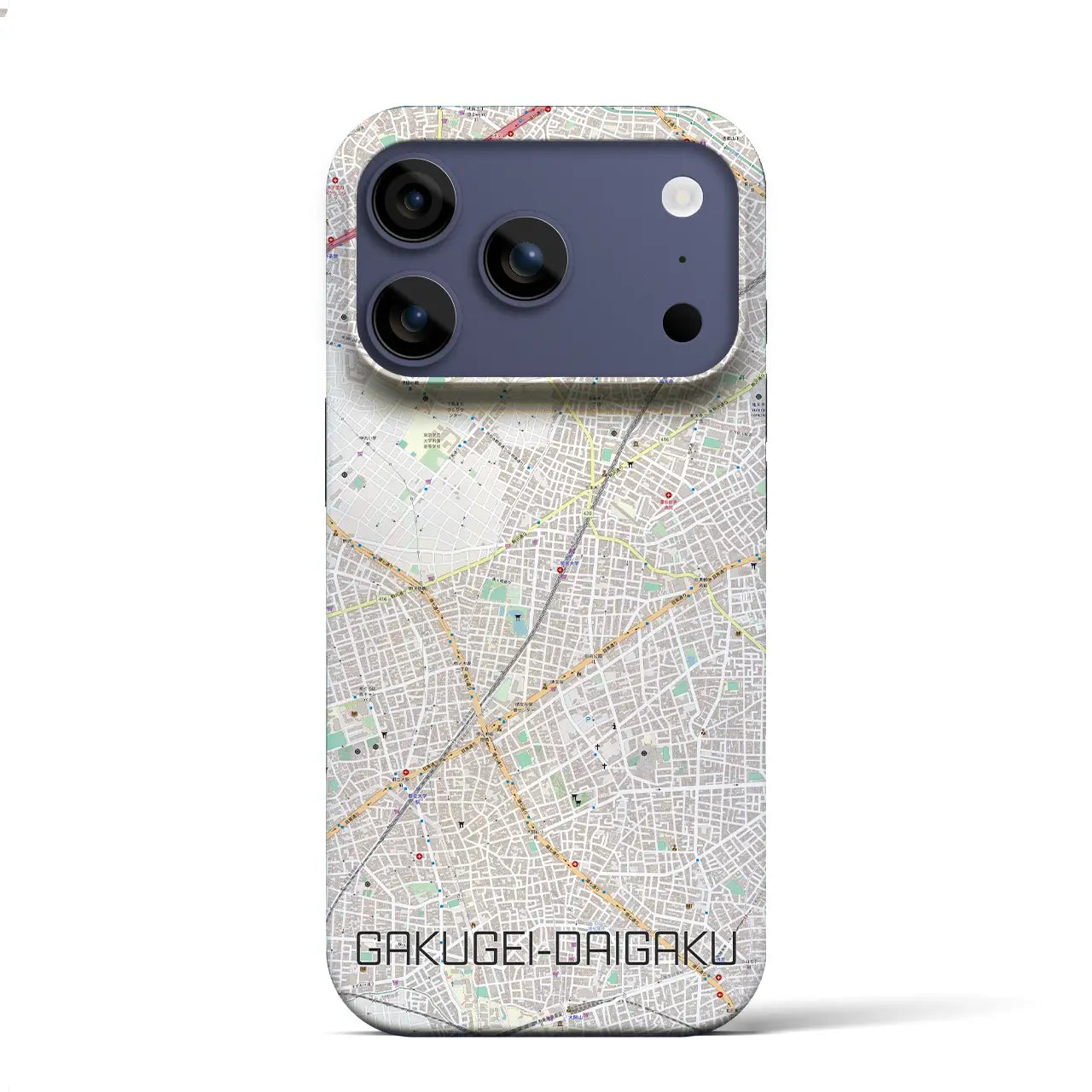 【学芸大学(東京都)】地図柄iPhoneケース(バックカバータイプ)ブラック・iPhone 17 Pro Max 用